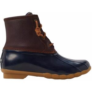 NEW Sperry Brown and Black Boat Shoe - Rubber Sole View